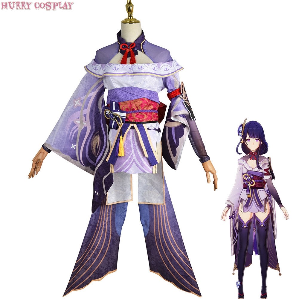 Game Cosplay,Genshin Impact,Genshin Impact Inazuma Castle Raiden General Cosplay Costume